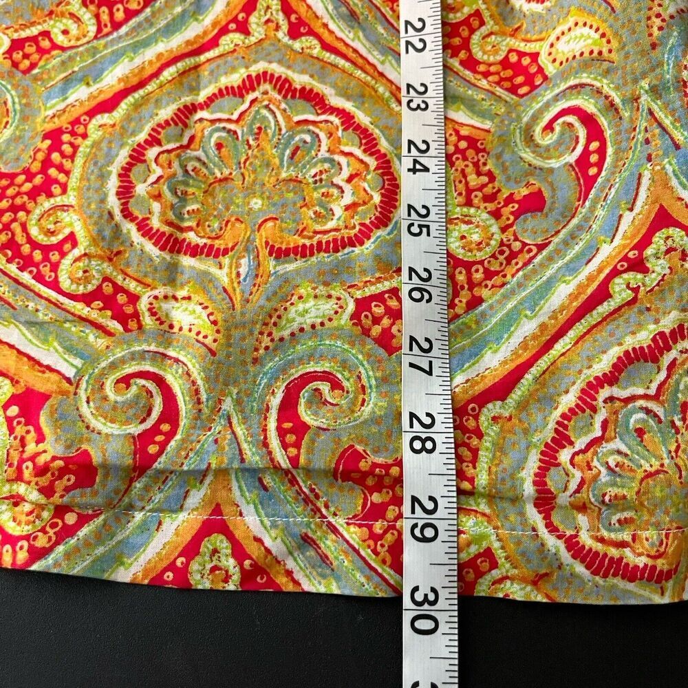 J. McLaughlin Tunic Top Sz XS Teal‎ Orange Paisley 3/4 Sleeves Mandarin C…​ - Picture 8 of 8